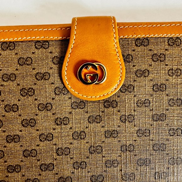AUTH GUCCI MICRO GG LEATHER AND CANVAS LONG WALLET MADE IN ITALY 035.922.0294 - Picture 3 of 15